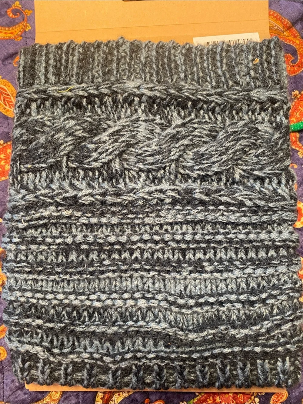 BearPaw  Cable Knit Boot Toppers shades of blue